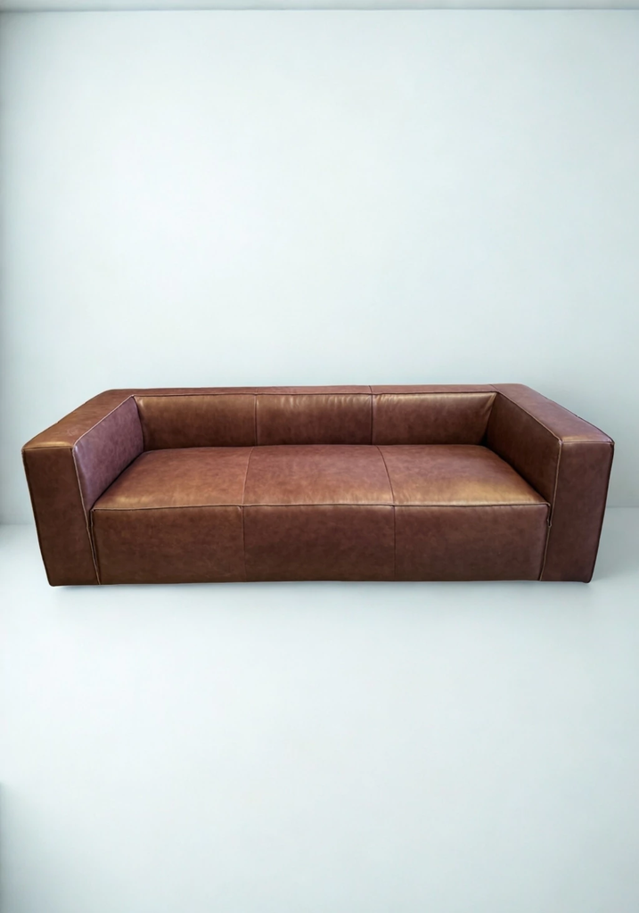 Sofa Cuero Natural
